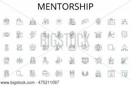 Mentorship Line Icons Collection. Skyscape, Cityscape, Panorama, Vistas, Landscape, Twilight, Sunris