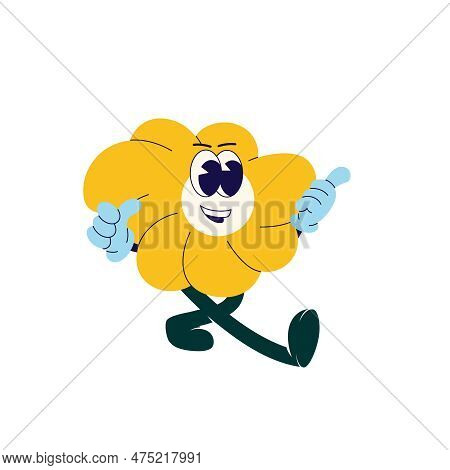Bee, 70\'s Groovy Retro Print. Illustration For Tee, T Shirt And Sticker - Poster Design. Funky Char