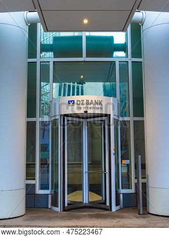 Frankfurt Am Main, Germany - January 29, 2023: Headquarters Of Dz Bank, Based In Frankfurt Am Main, 