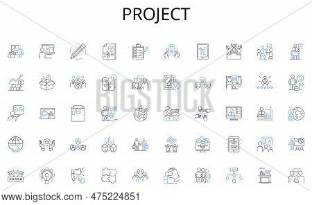 Project Line Icons Collection. Consumer, Shopper, Retailer, Customer, Buyer, Merchandise, Inventory 