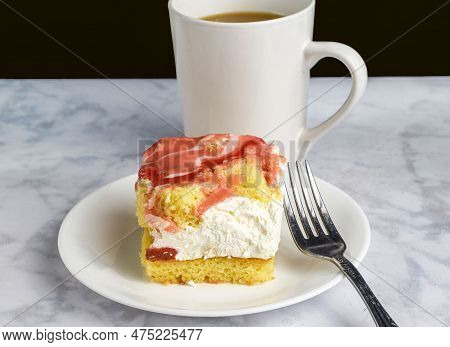 Strawberry Square  With A Creamy Filling In The Center