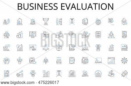 Business Evaluation Line Icons Collection. Innovation, Creativity, Courage, Vision, Genius, Novelty,