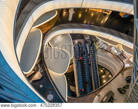 Frankfurt Am Main, Germany - January 29, 2023: The Myzeil Is A Modern Shopping Mall With Very Intere