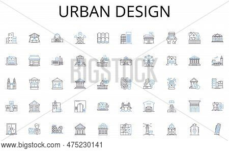 Urban Design Line Icons Collection. Nerking, Connections, Colleagues, Referrals, Collaboration, Alli