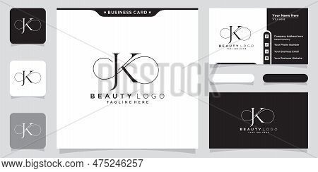 Initial Letter Jk Luxury Logo Design Vector
