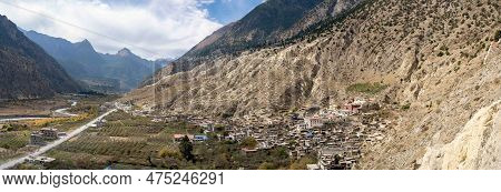 A Panorama Of A Valley In The Mustang Region Of Nepal.