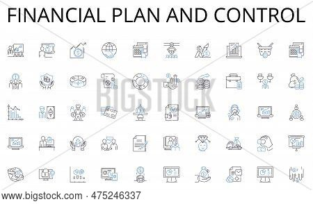 Financial Plan And Control Line Icons Collection. Aroma, Barista, Beans, Blend, Brew, Caffeine, Cafe