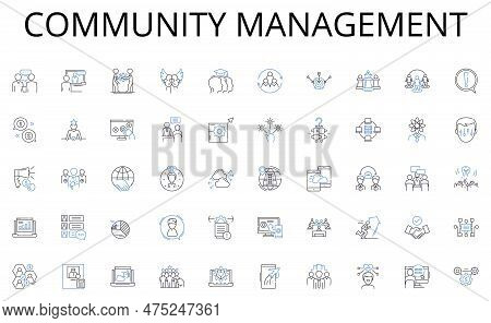 Community Management Line Icons Collection. Sustainable, Green, Conservation, Renewable, Awareness, 