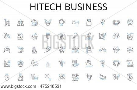 Hitech Business Line Icons Collection. Discovery, Experimentation, Education, Adventure, Knowledge, 