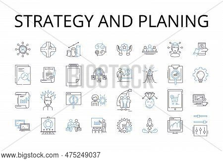 Strategy And Planing Line Icons Collection. Hope And Optimism, Free And Independent, Trusrthy And Re