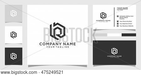 Br Or Rb Initial Letter Logo Design Concept With Business Card Design