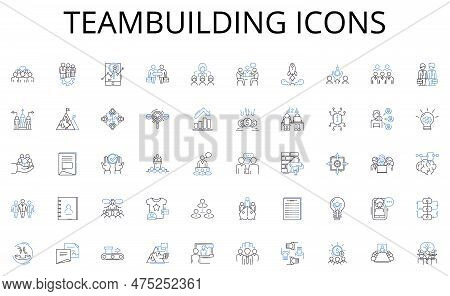 Teambuilding Icons Line Icons Collection. Freight, Shipping, Transport, Supply, Distribution, Wareho