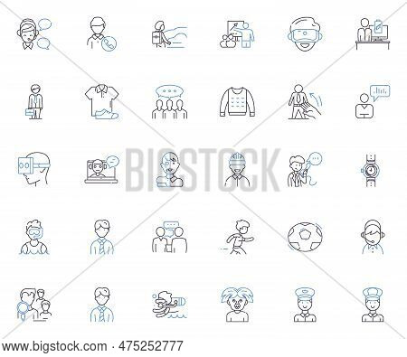 Bros Line Icons Collection. Siblings, Bond, Family, Connection, Brotherhood, Unity, Loyalty Vector A