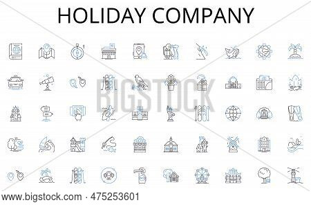 Holiday Company Line Icons Collection. Display, Impressions, Clickthroughs, Conversion, Retargeting,