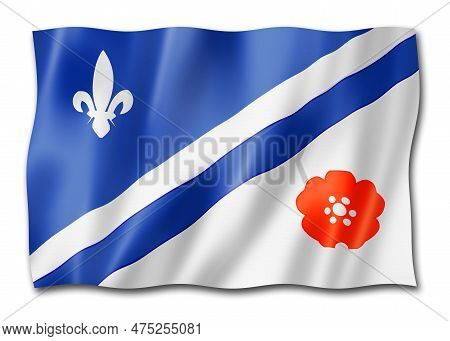 French Albertans Ethnic Flag, America. 3d Illustration