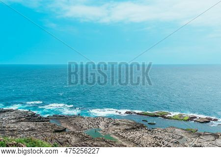 Landscape And Seascape From Bitou Cape Hiking Trail In New Taipei City. Landmark And Popular Attract
