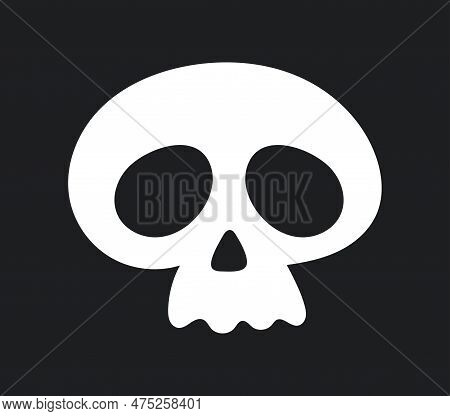 Cute White Skull Icon. Mexican Traditions And Culture. Hallooween, Dia De Los Muertos And Day Of The