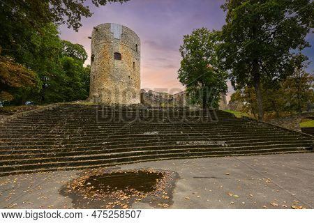 Park And  Medieval Castle In The Town Cesis, Latvia