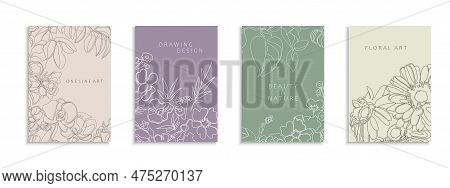 Set Of Elegant Floral Covers, Templates, Placards, Brochures, Banners, Flyers And Etc. Color Outlite