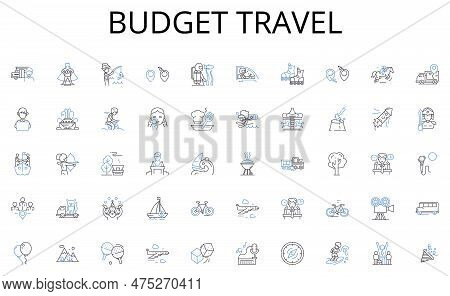 Budget Travel Line Icons Collection. Community, Team, Crowd, Tribe, Gang, Assembly, Squad Vector And