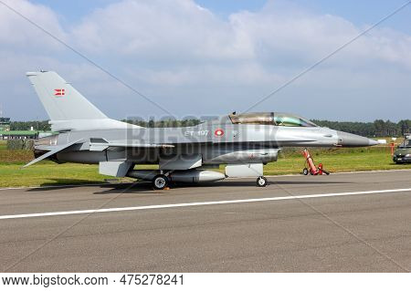 Royal Danish Air Force General Dynamics F-16 Fighting Falcon Fighter Jet Aircraft On The Tarmac Of K