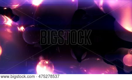 Fashion Rose Transpicuous Liquid Bulbs With Intensive Shine - Abstract 3d Rendering