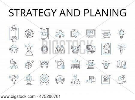 Strategy And Planing Line Icons Collection. Hope And Optimism, Free And Independent, Trusrthy And Re
