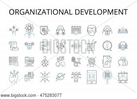 Organizational Development Line Icons Collection. Business Strategy, Project Management, Product Dev