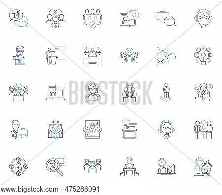 Professional Journey Line Icons Collection. Career, Progression, Experience, Development, Advancemen
