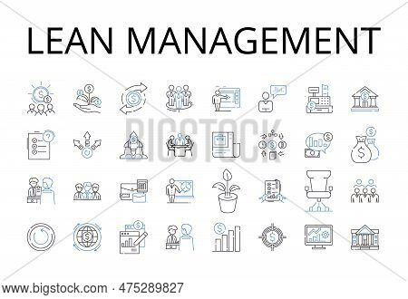 Lean Management Line Icons Collection. Agile Management, Green Energy, Clean Technology, Creative Wo