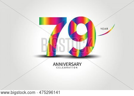 79 Year Anniversary Celebration Logo Colorful Vector, 79 Number Design, 79th Birthday Logo, Logotype