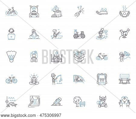 Play Therapy Line Icons Collection. Healing, Emotions, Expressive, Imaginative, Safe, Creative, Trus