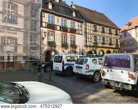 Ribeauville, France, Sep 22, 2022: The Vibrant Streets Of Ribeauville, Alsace Are Bustling With Cars