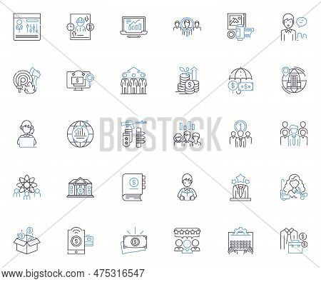 Entrepreneur Hubs Line Icons Collection. Innovation, Incubation, Startups, Nerking, Collaboration, C
