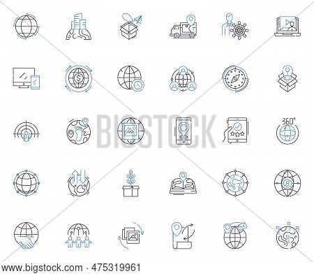 Topography Line Icons Collection. Elevation, Contour, Altitude, Slope, Hill, Valley, Ridge Vector An