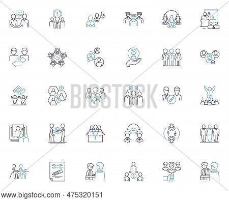 Community Activism Line Icons Collection. Advocacy, Unity, Solidarity, Empowerment, Justice, Engagem