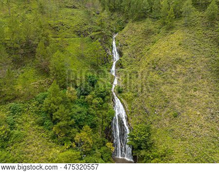 Beautiful Efrata Waterfall In The Mountains Of Sumatra. Sumatra, Indonesia.