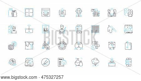 Fine Art Linear Icons Set. Painting, Sculpture, Drawing, Pottery, Engraving, Printmaking, Sketching 