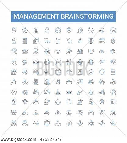 Management Brainstorming Outline Icons Collection. Brainstorming, Management, Planning, Ideas, Produ