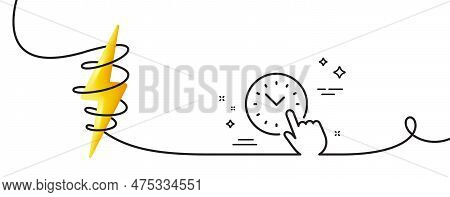 Time Management Line Icon. Continuous One Line With Curl. Clock Sign. Watch Symbol. Time Management 