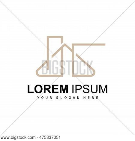 House Logo, Building Furniture Design, Construction Vector, Property Brand Icon, Real Estate, Housin