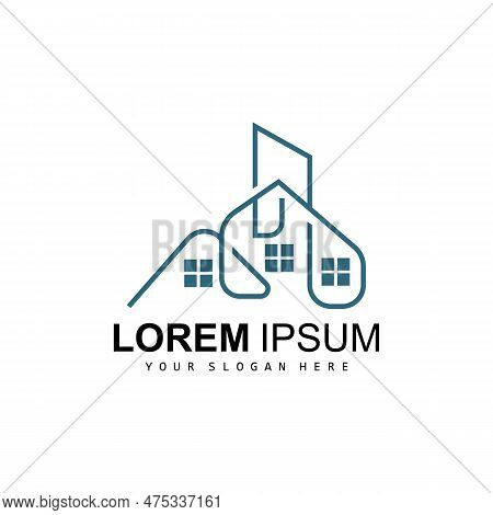 House Logo, Building Furniture Design, Construction Vector, Property Brand Icon, Real Estate, Housin