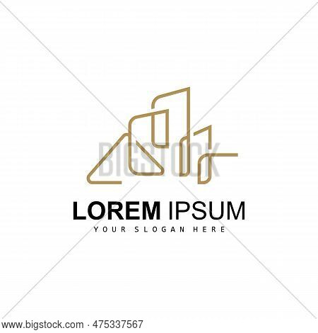 House Logo, Building Furniture Design, Construction Vector, Property Brand Icon, Real Estate, Housin