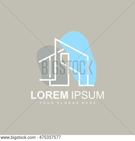 House Logo, Building Furniture Design, Construction Vector, Property Brand Icon, Real Estate, Housin