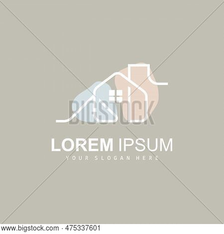 House Logo, Building Furniture Design, Construction Vector, Property Brand Icon, Real Estate, Housin