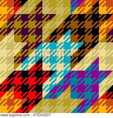 Abstract Diagonal Plaid Pattern.. Seamless Vector Image. Houndstooth Pattern.