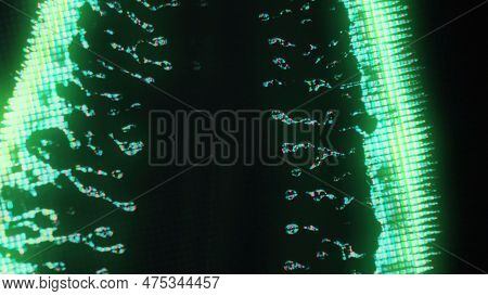 Glowing Fluid. Digital Splatter. Glitch Light. Power Core. Fluorescent Green Cyan Blue Color Liquid 