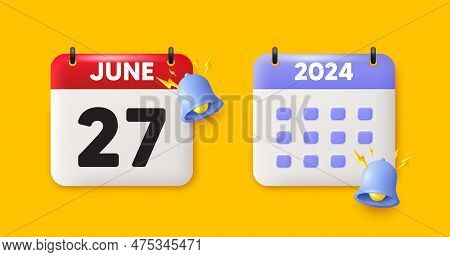 Calendar Date 3d Icon. 27th Day Of The Month Icon. Event Schedule Date. Meeting Appointment Time. 27
