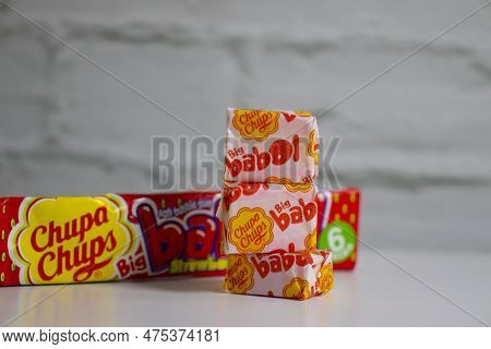 April 20, 2023 Ukraine City Kyiv Chewing Gum Chupa Chups Babol On A Light Background