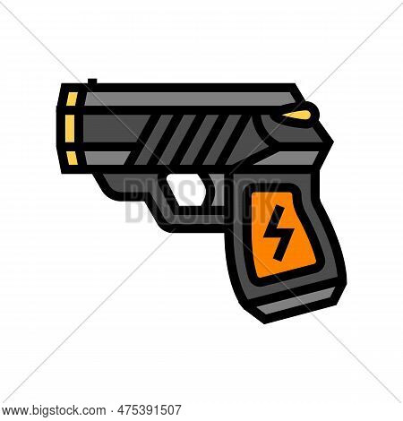 Taser Gun Crime Color Icon Vector. Taser Gun Crime Sign. Isolated Symbol Illustration